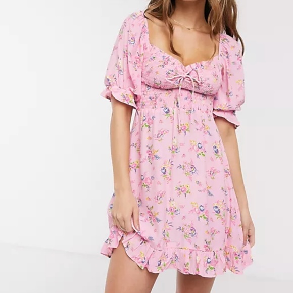 Faithfull the Brand Dresses & Skirts - Faithfull The Brand Sage Mini Dress Smocked Pink Juliette Print